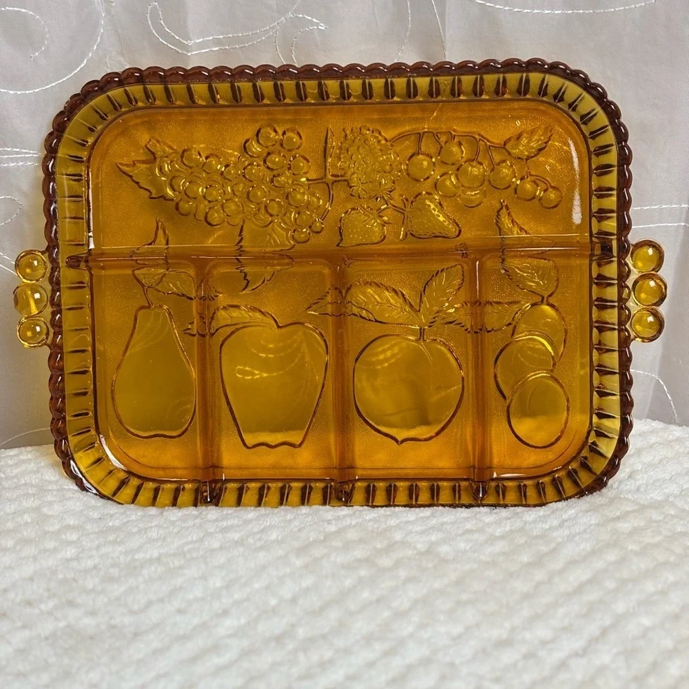 Vintage Indiana Glass 5 Part Relish Tray